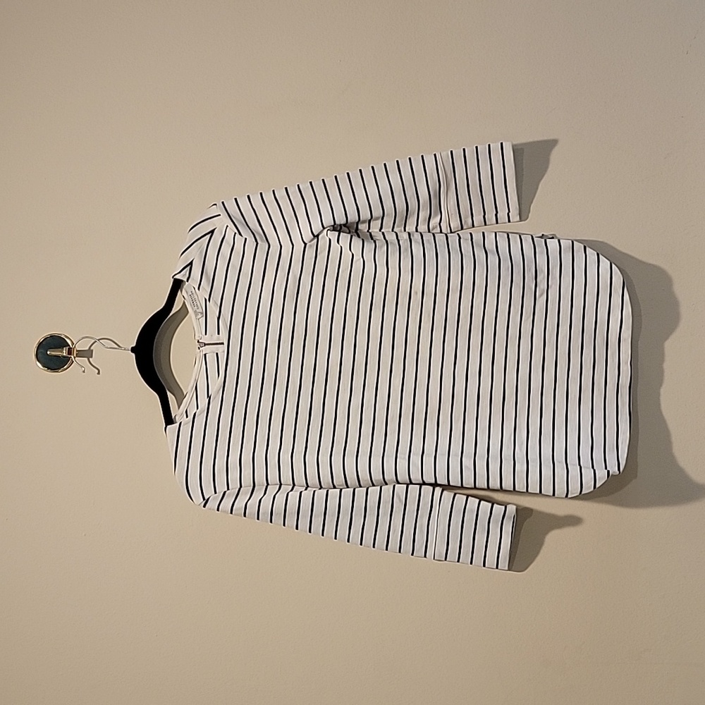 Versace collection stripe sweater womens long sleeve 3/4 top sweatshirt